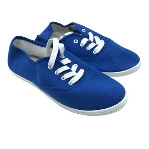 Sh18es Womens Sneakers Canvas Low Top Lace Up Blue Size 7.5